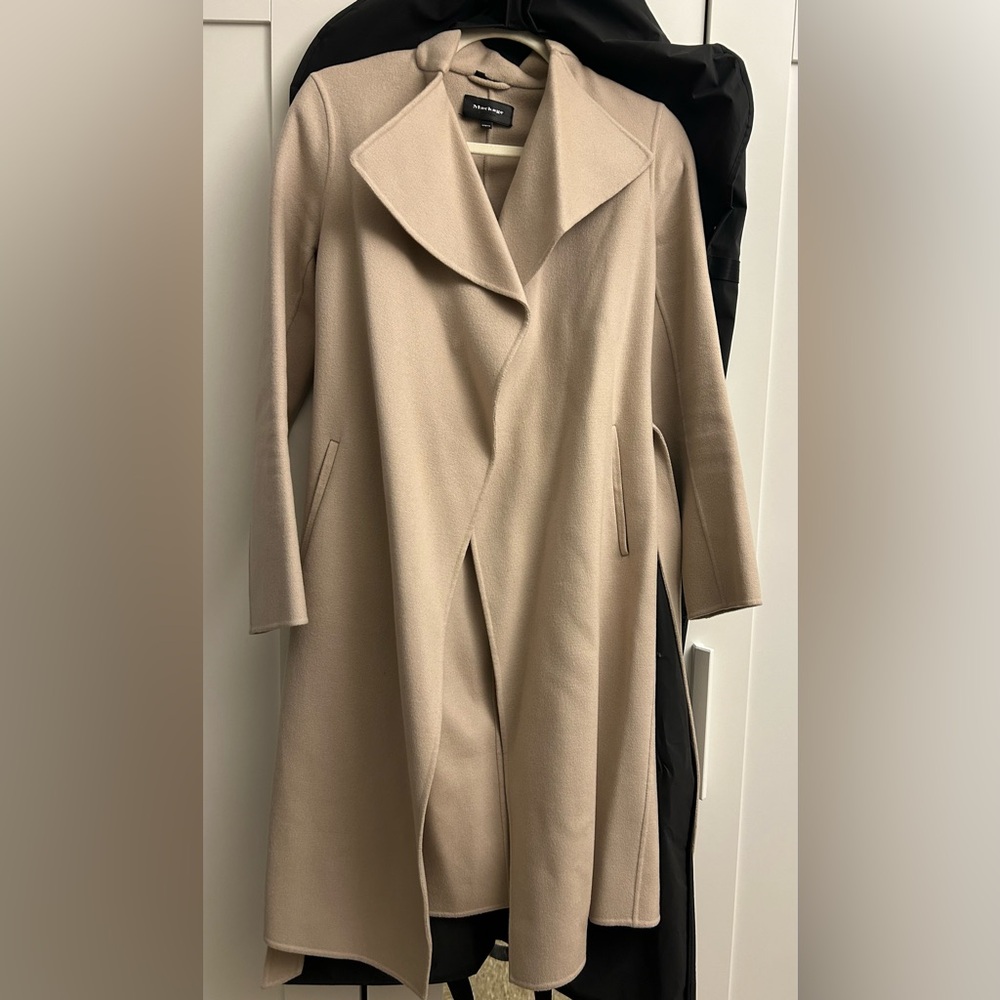 Mackage 100% wool beige belted coat
